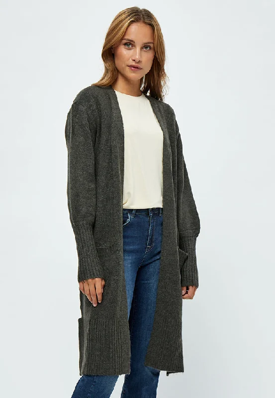 Daliah Long Cardigan - Beluga Green Melange