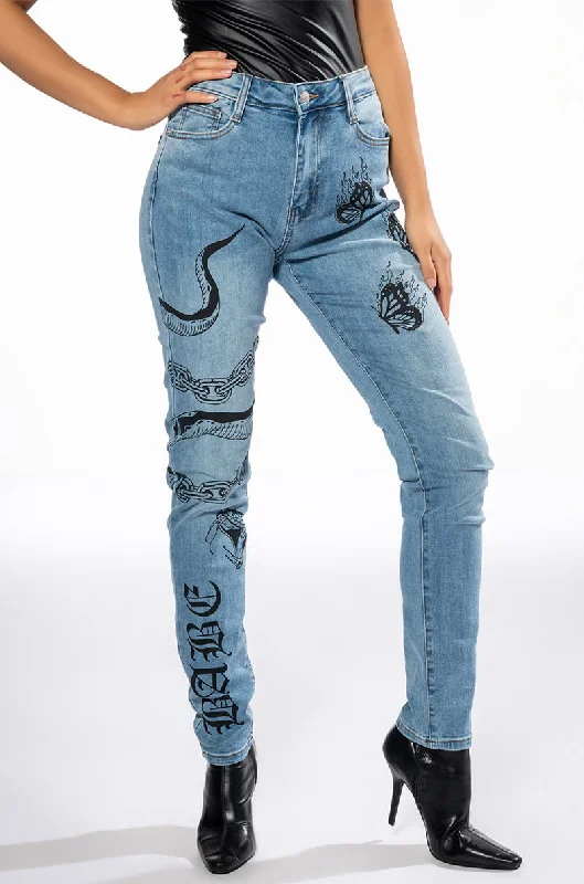 RIGHT CALL PAINTED HIGH RISE SKINNY JEANS